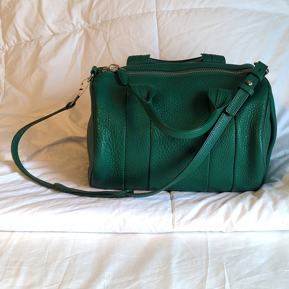Alexander Wang pebbled lambskin Rocco in Vine with Rhodium hardware